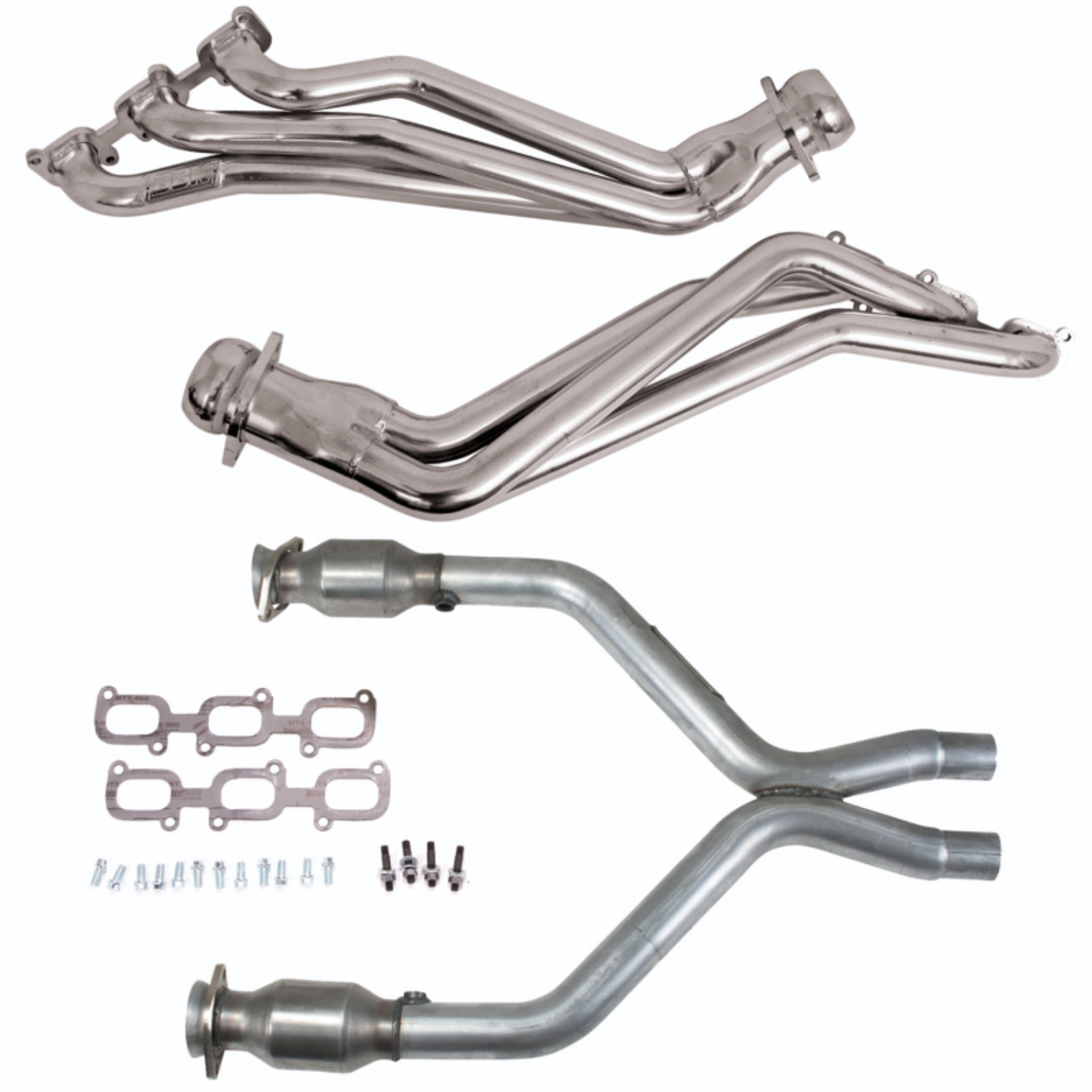 Picture of BBK 11-14 Ford Mustang V6 1-3/4 Long Tube Headers w/High Flow Catted X-Pipe (Silver Ceramic)