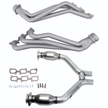 Picture of BBK 15-17 Ford Mustang V6 1-3/4 Long Tube Headers w/High Flow Catted H Pipe (Ti Ceramic)