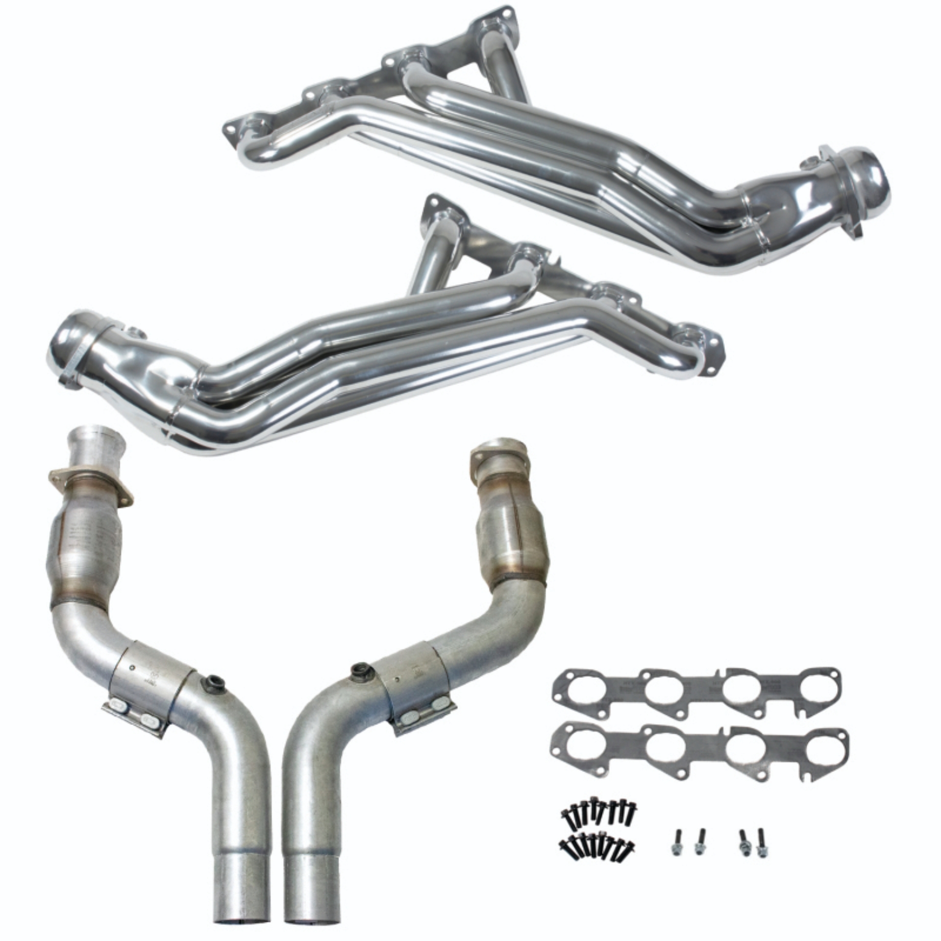 Picture of 06-24 DODGE 6.1/6.2/6.4 HEMI 1-7/8 LONG TUBE HEADERS PLUS MID PIPE (SILVER)
