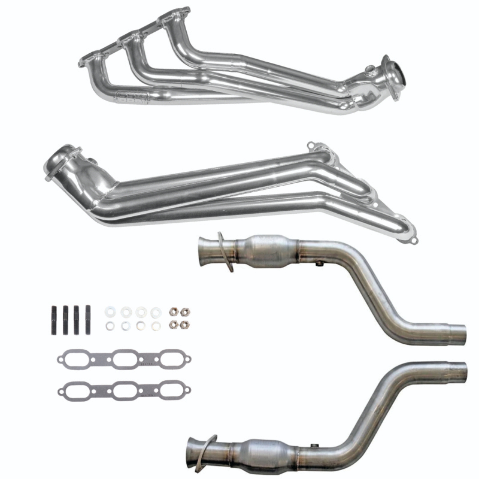 Picture of 05-10 DODGE CHALL/CHAR V6 1-5/8 LONG TUBE HEADERS PLUS MID PIPE (SILVER CERAMIC)