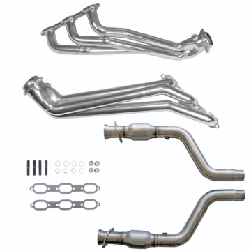 Picture of 05-10 DODGE CHALL/CHAR V6 1-5/8 LONG TUBE HEADERS PLUS MID PIPE (SILVER CERAMIC)