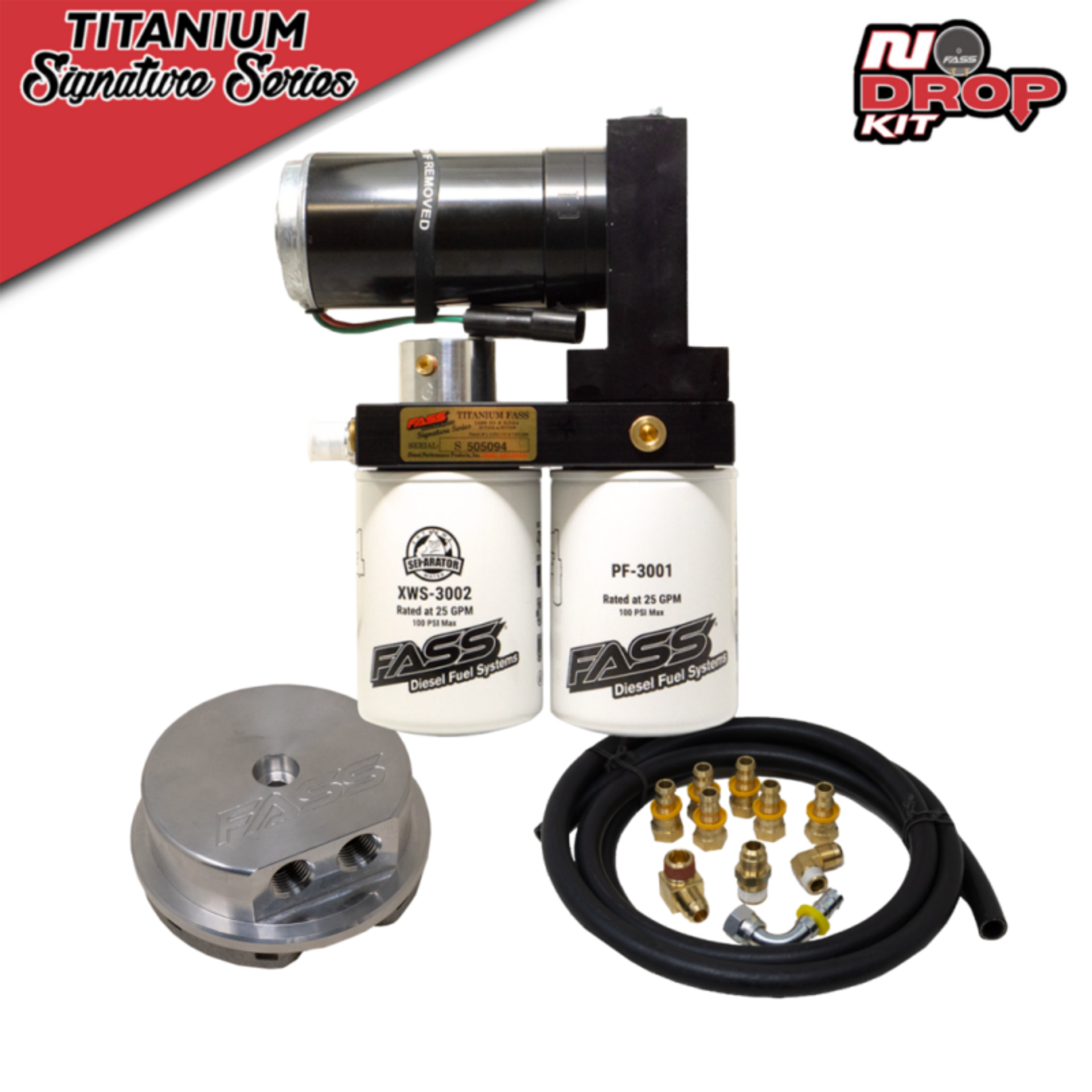 Picture of FASS 00-05 Ford Powerstroke F250/F350 (Excursion 6.0 and 7.3L) 250gph No Drop Titanium Fuel System