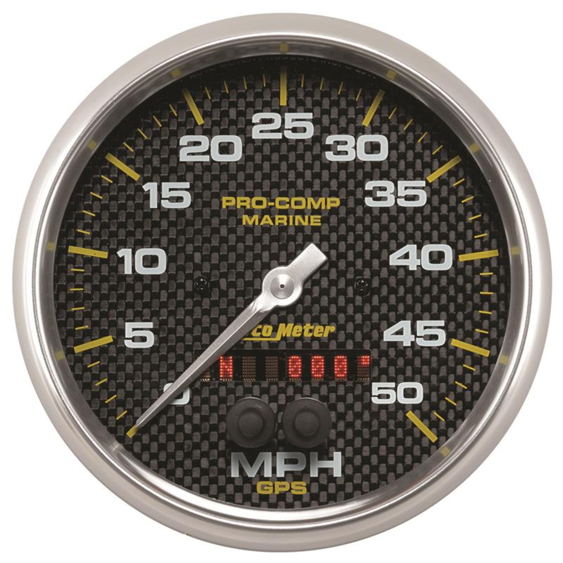 Picture of Autometer Speedometer Gauge 5 inch 50MPH GPS Marine Carbon Fiber