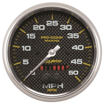 Picture of Autometer Speedometer Gauge 5 inch 50MPH GPS Marine Carbon Fiber
