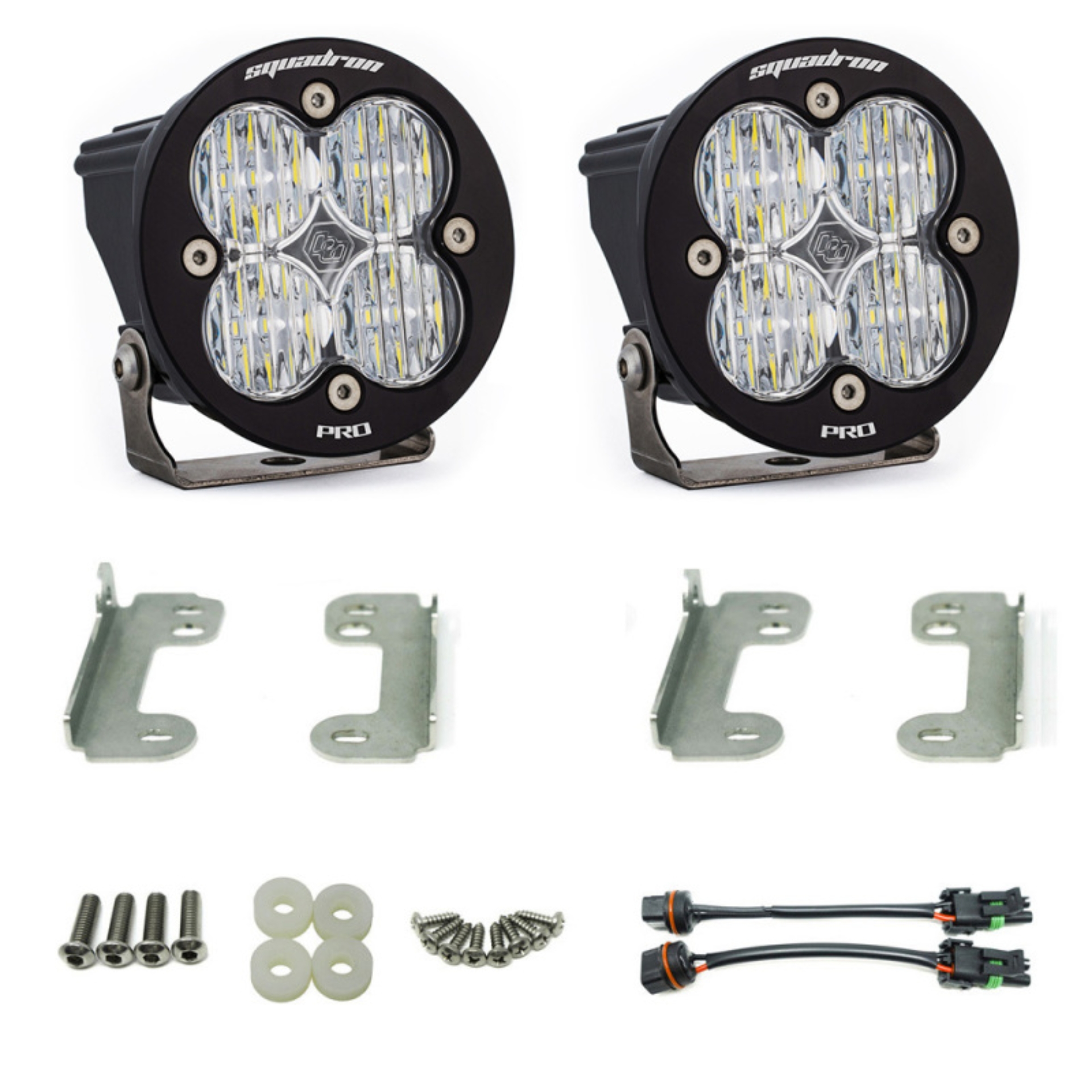 Picture of Baja Designs 07-09 Wrangler JK w/OE Bumper Squadron R Pro Fog Pocket Kit - Clear