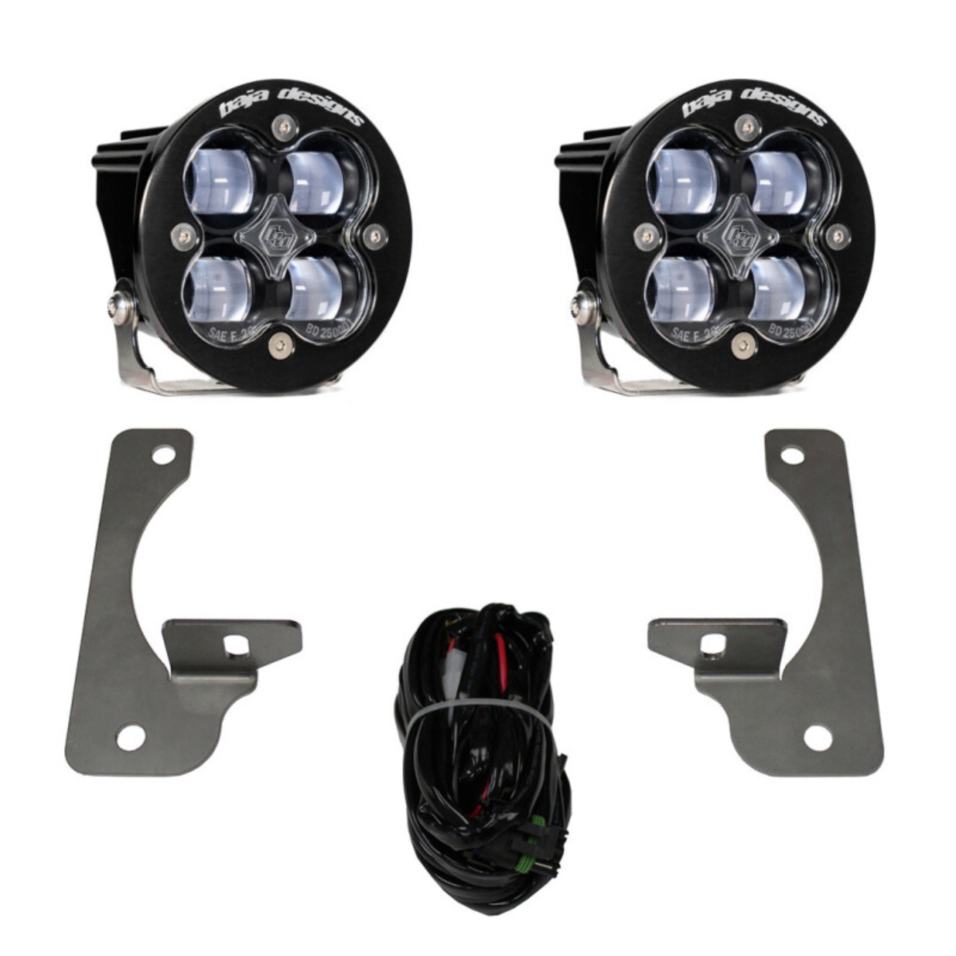 Picture of Baja Designs 07-09 Wrangler JK w/Premium Bumper Squadron R SAE Fog Pocket Kit - Clear
