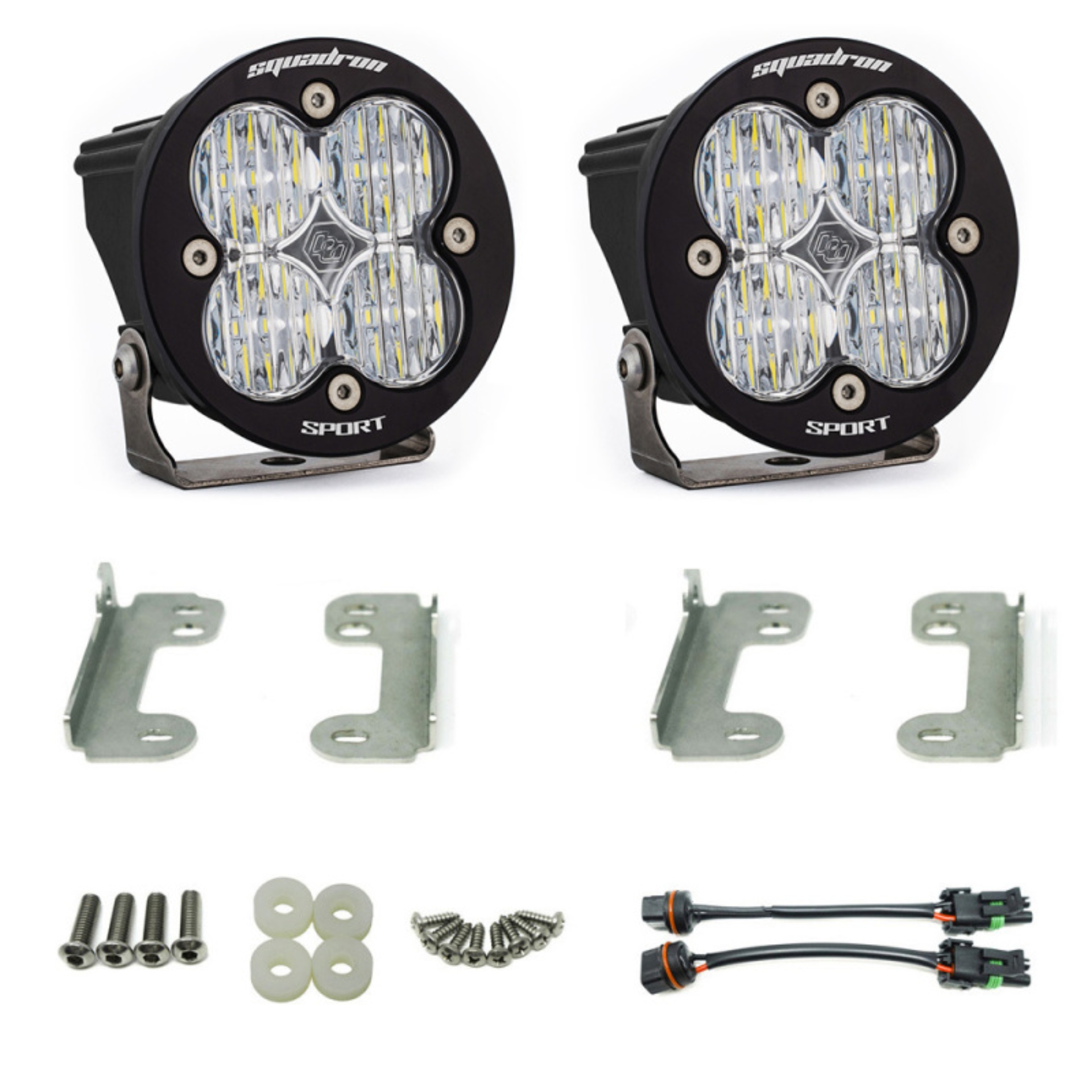 Picture of Baja Designs 07-09 Wrangler JK w/OE Bumper Squadron R Sport Fog Pocket Kit - Clear