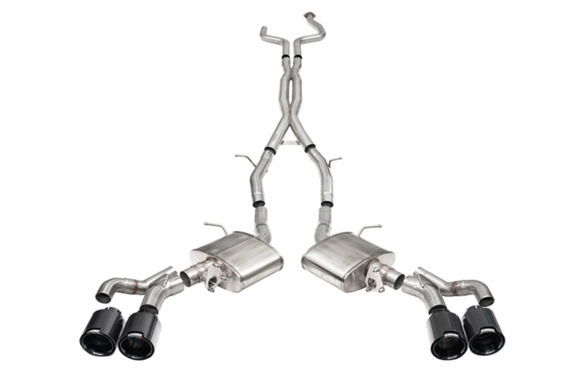 Picture of Corsa 2022-25 Caddy CT5 V Blackwing 3in. Cat-Back w/ Act. Exh. - Dbl X-Pipe - Twin 4.5in. BlkCF Tips