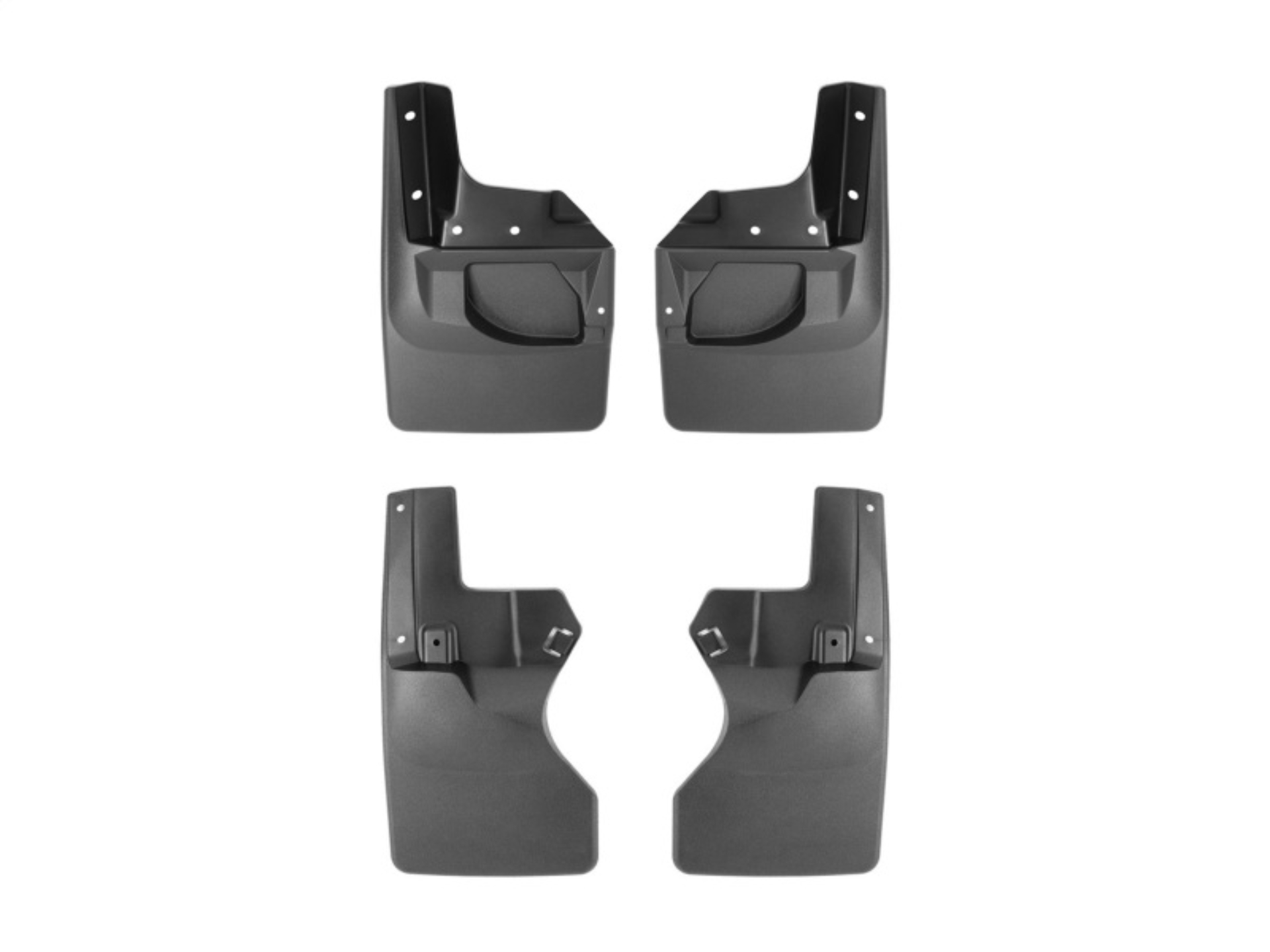 Picture of WeatherTech 20-23 Jeep Gladiator Sport/Sport S w/Max Tow Pkg No Drill Front & Rear MudFlaps - Black