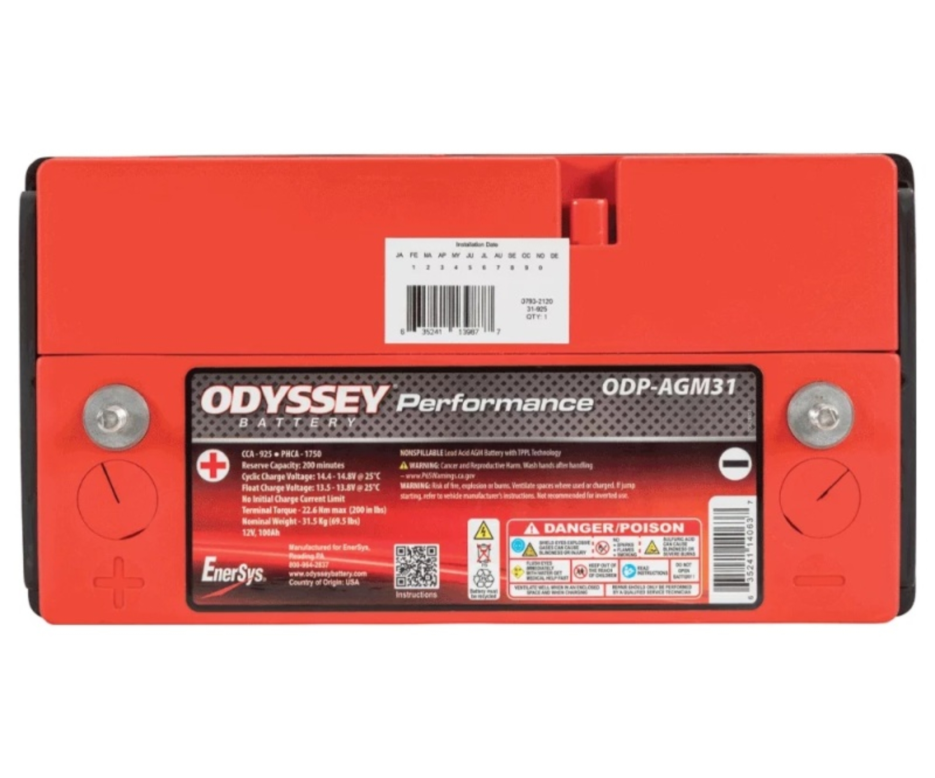 Picture of Odyssey Battery ODY Battery-Performance Batteries - ODP-AGM31