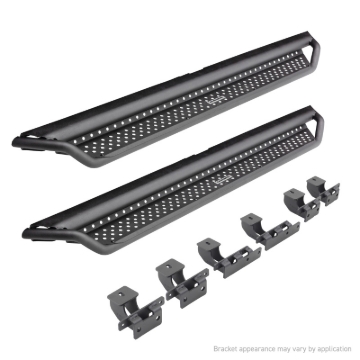 Picture of Go Rhino 22-24 Toyota Tundra Double-Cab Dominator Xtreme D1 SideSteps (incl. Brackets) - Black