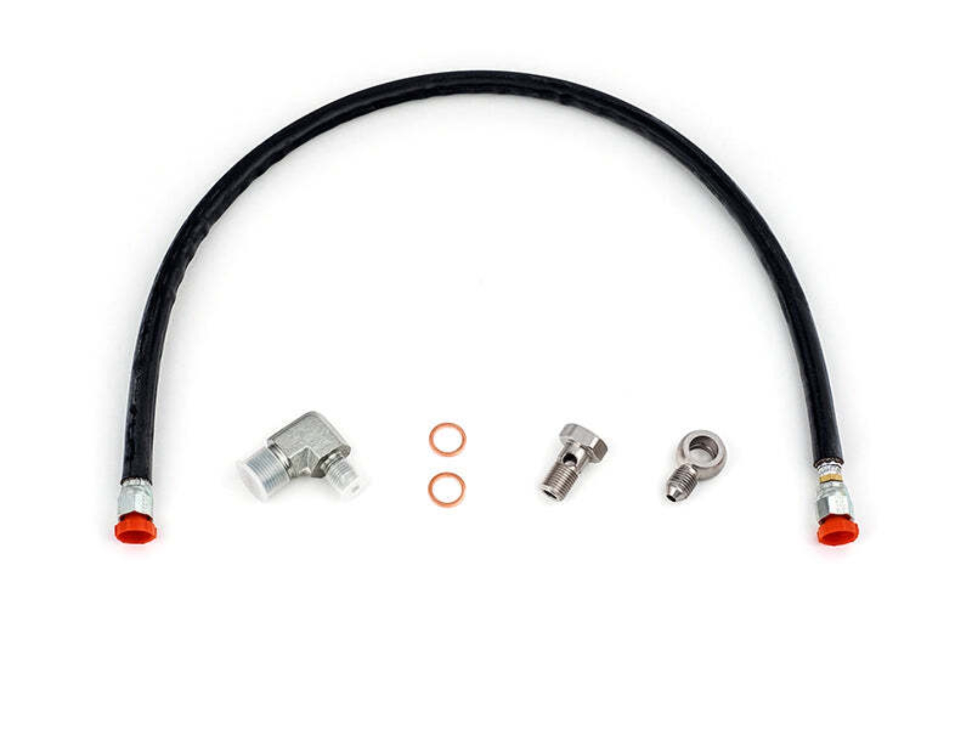 Picture of Forced Performance 1g DSM Stainless Steel Braided Oil Supply Line