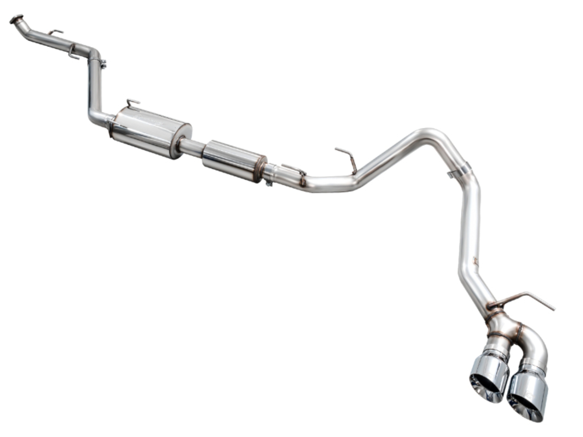 Picture of AWE Tuning Exhaust for 4th Gen Toyota Tacoma Dual Chrome Silver Tips