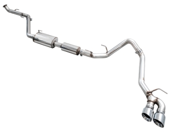 Picture of AWE Tuning Exhaust for 4th Gen Toyota Tacoma Dual Chrome Silver Tips