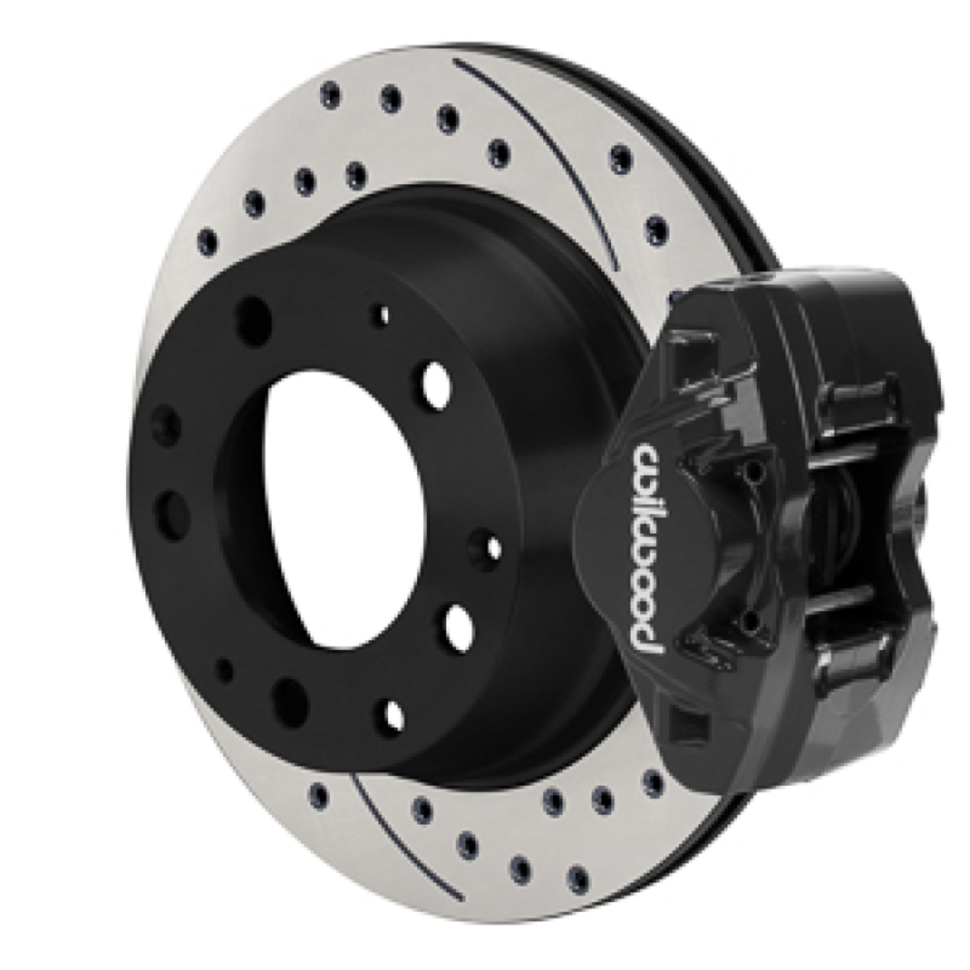 Picture of Wilwood 84-89 Porsche 911 D31 11.42in. Rear Brake Kit w/ Flex Lines - Drilled Rotors (Black)