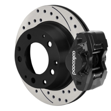 Picture of Wilwood 84-89 Porsche 911 D31 11.42in. Rear Brake Kit w/ Flex Lines - Drilled Rotors (Black)