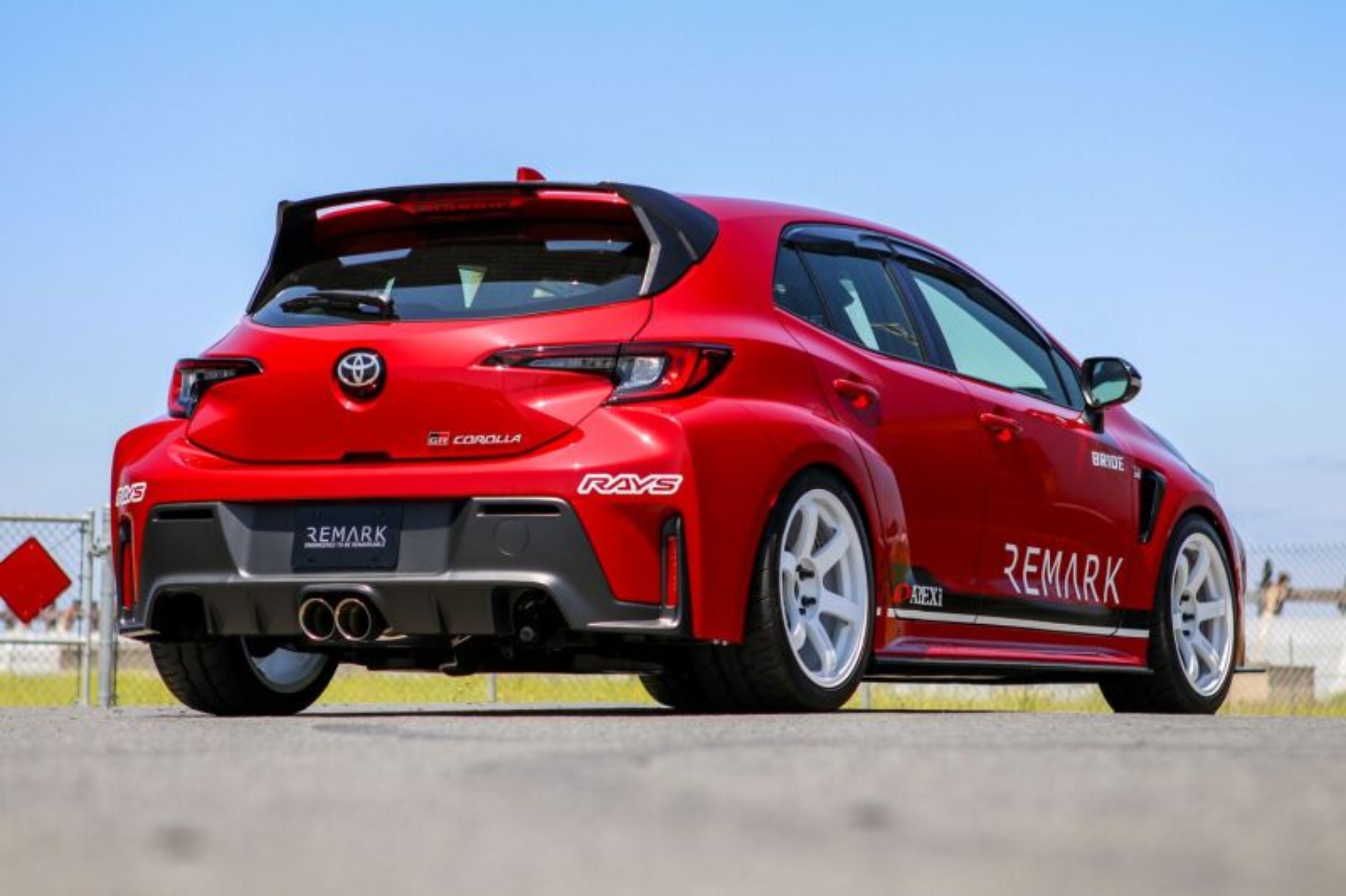 Picture of REMARK 24+ Toyota GR Corolla Dual Center Exit w/ Resonator Burnt Stainless Steel Cat-Back Exhaust,
