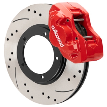 Picture of Wilwood 75-83 Porsche 911 D45 11.10in. Front Brake Kit w/ Flex Lines - Drilled Rotors (Red)