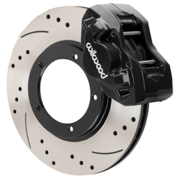 Picture of Wilwood 75-83 Porsche 911 D45 11.10in. Front Brake Kit w/ Flex Lines - Drilled Rotors (Black)