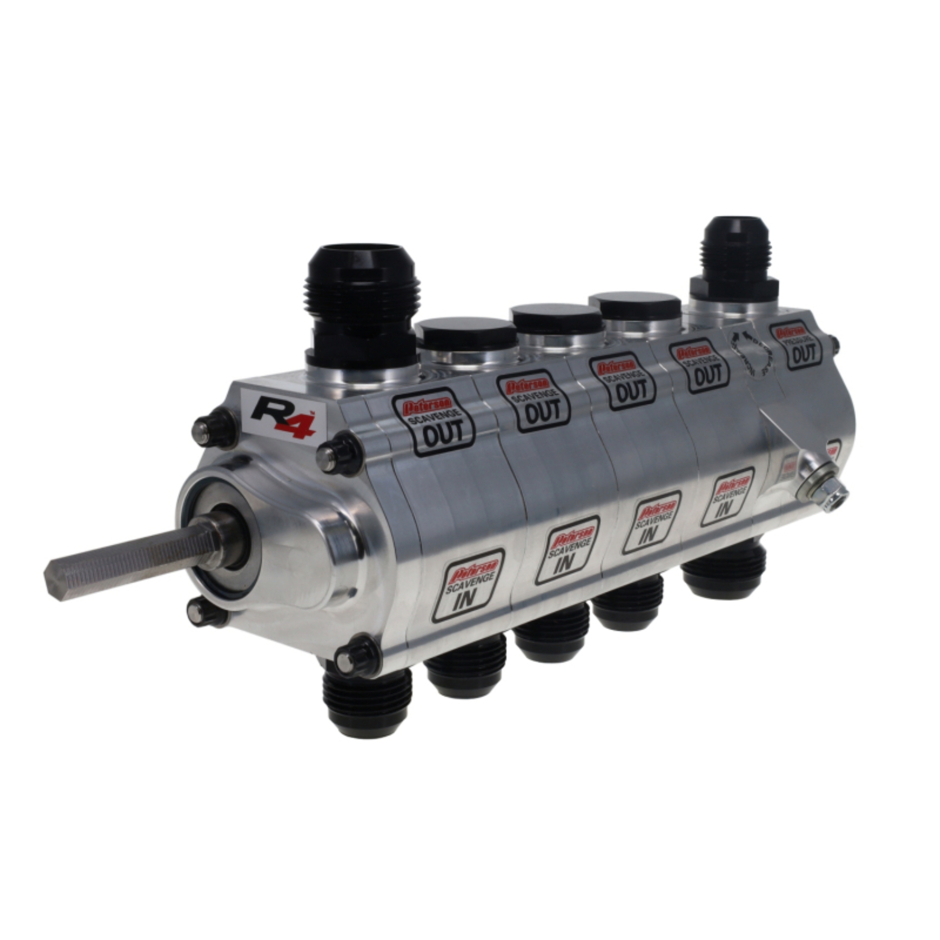 Picture of Peterson Fluid Systems R4 5-Stage Oil Pump - Left Side Mount - HV - Dr Rear Drive w/ Hex