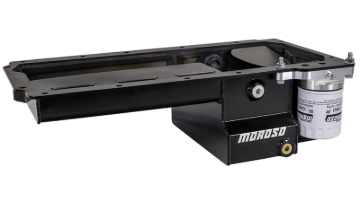 Picture of Moroso Dart LS Next Gen 3 Skirted Block Early F-Body Baffled Drain Back Steel Oil Pan - Black