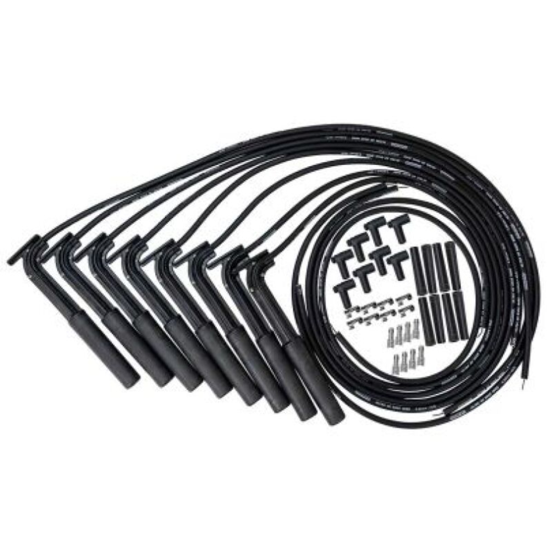 Picture of Moroso Universal Ultra 40 Long Handle Hemi Plug Ends Black Remote Coils Wire Set