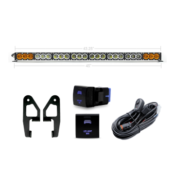 Picture of Cali Raised 2024+ Toyota Tacoma Premium Roof Rack Front Light Bar Kit - 43 In Dual Function