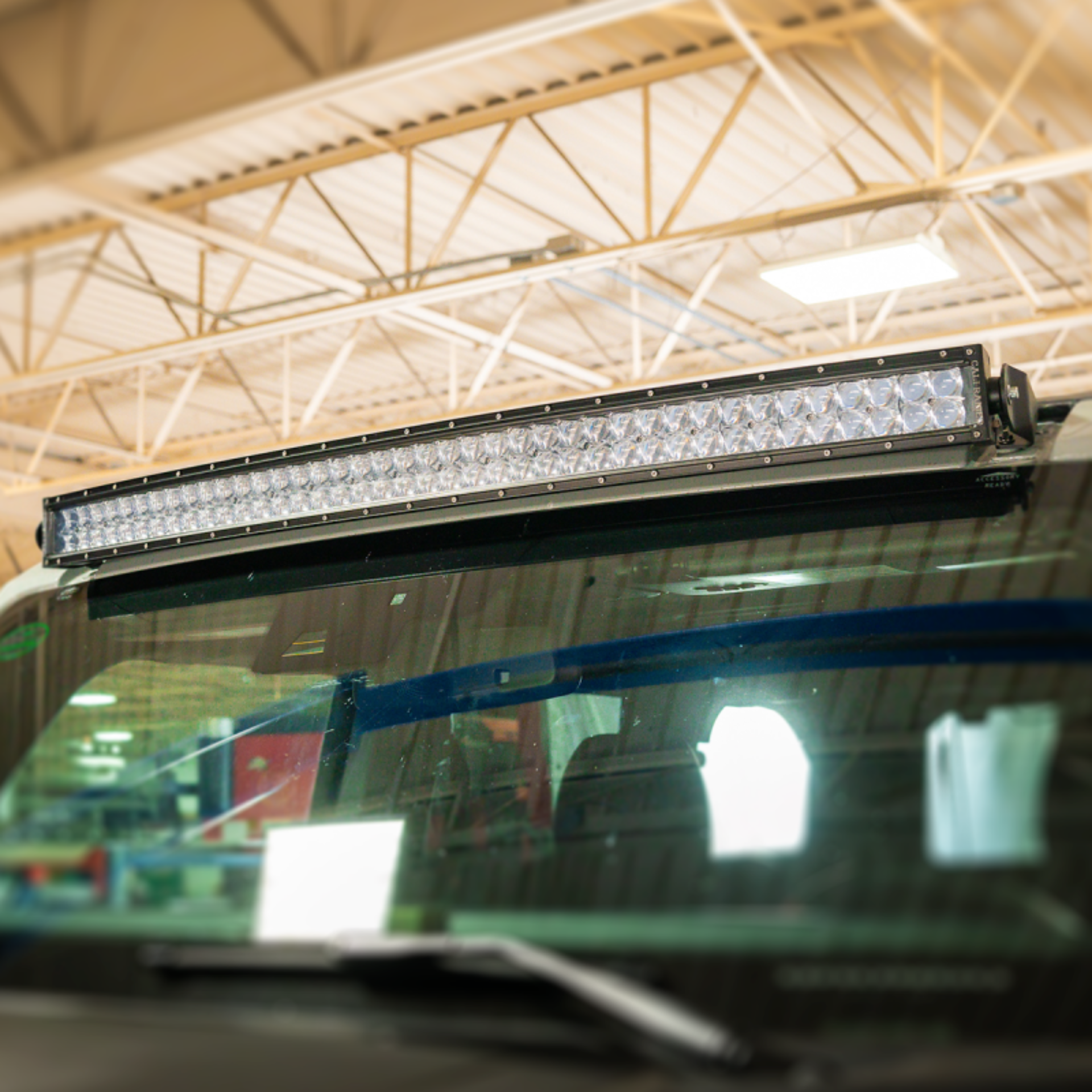 Picture of Cali Raised 2021+ Ford Raptor Roof Light Bar Mounting Kit -5D Optic Osram 42 In DualRow Curved Combo