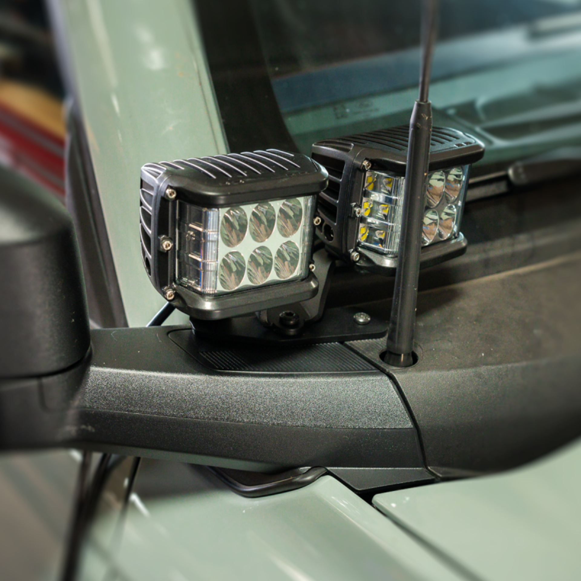 Picture of Cali Raised 2021+ Ford Raptor Ditch Light Mount Kit - 2 27W Side Projecting Led Pods / No