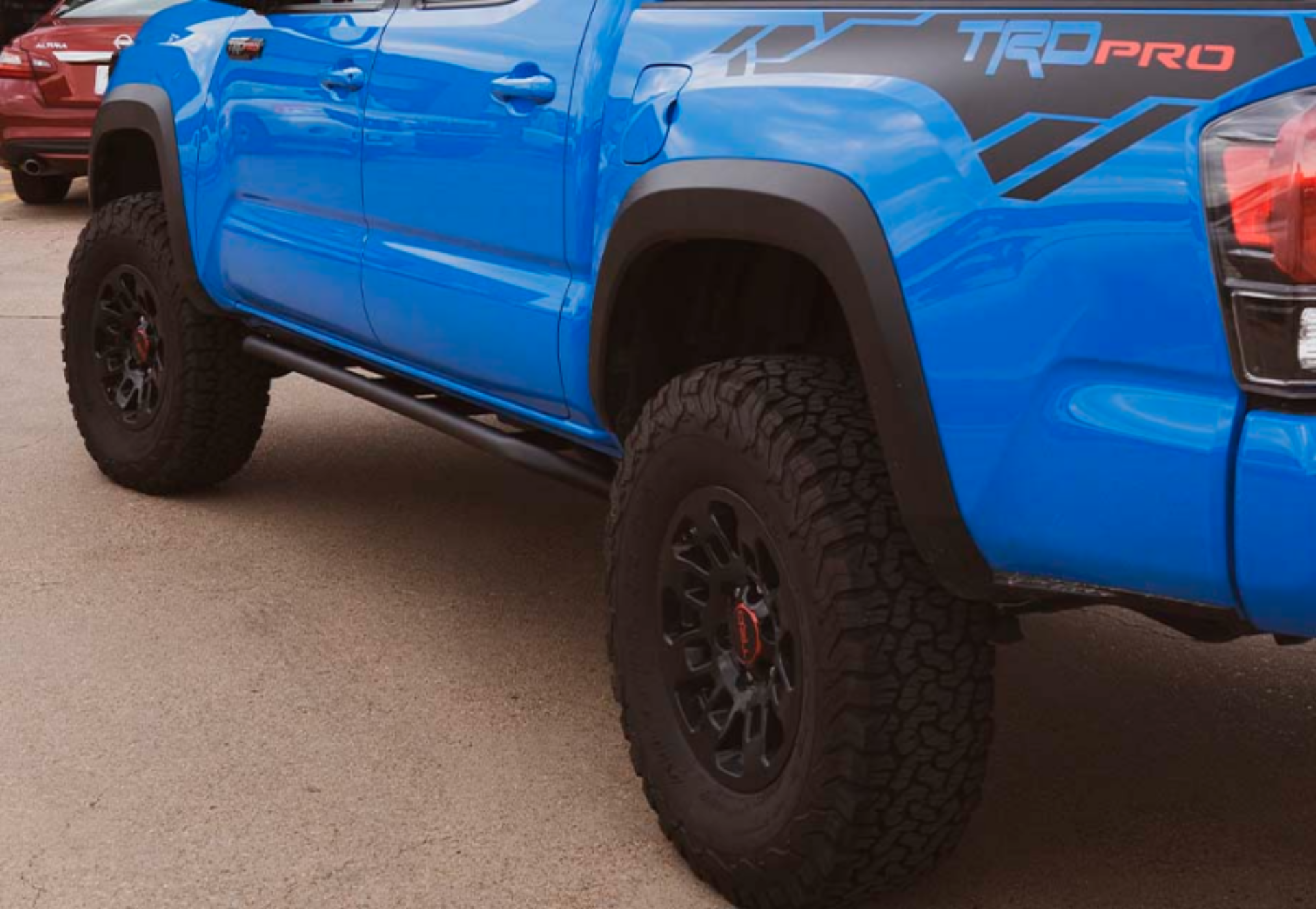 Picture of Cali Raised 05-23 Toyota Tacoma Trail Edition Rock Sliders Access Cab / Kick Out / BedLiner