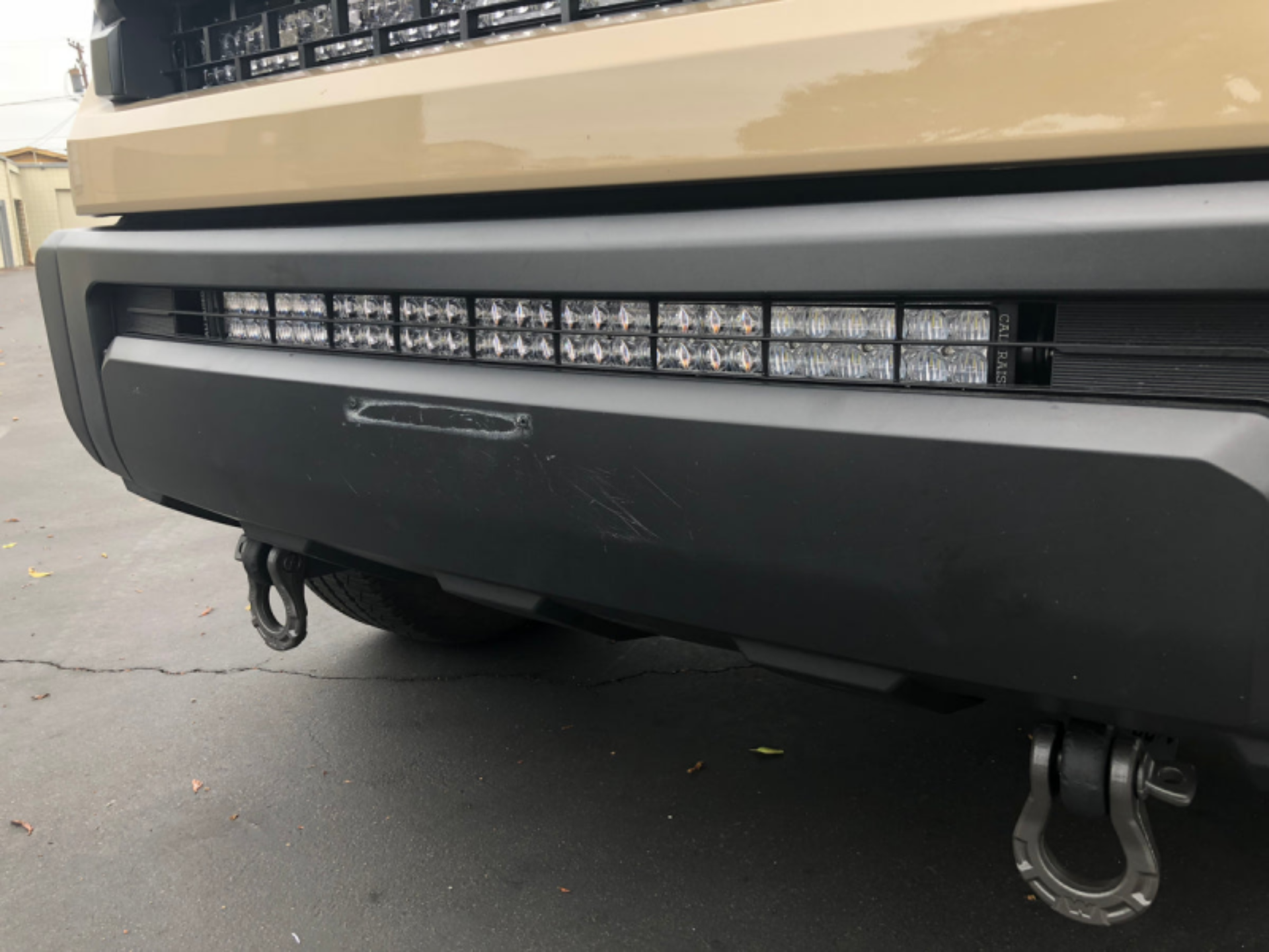 Picture of Cali Raised 14-21 Toyota Tundra 32In Lower Bumper Hidden Light Bar Kit - Blue Backlight Small