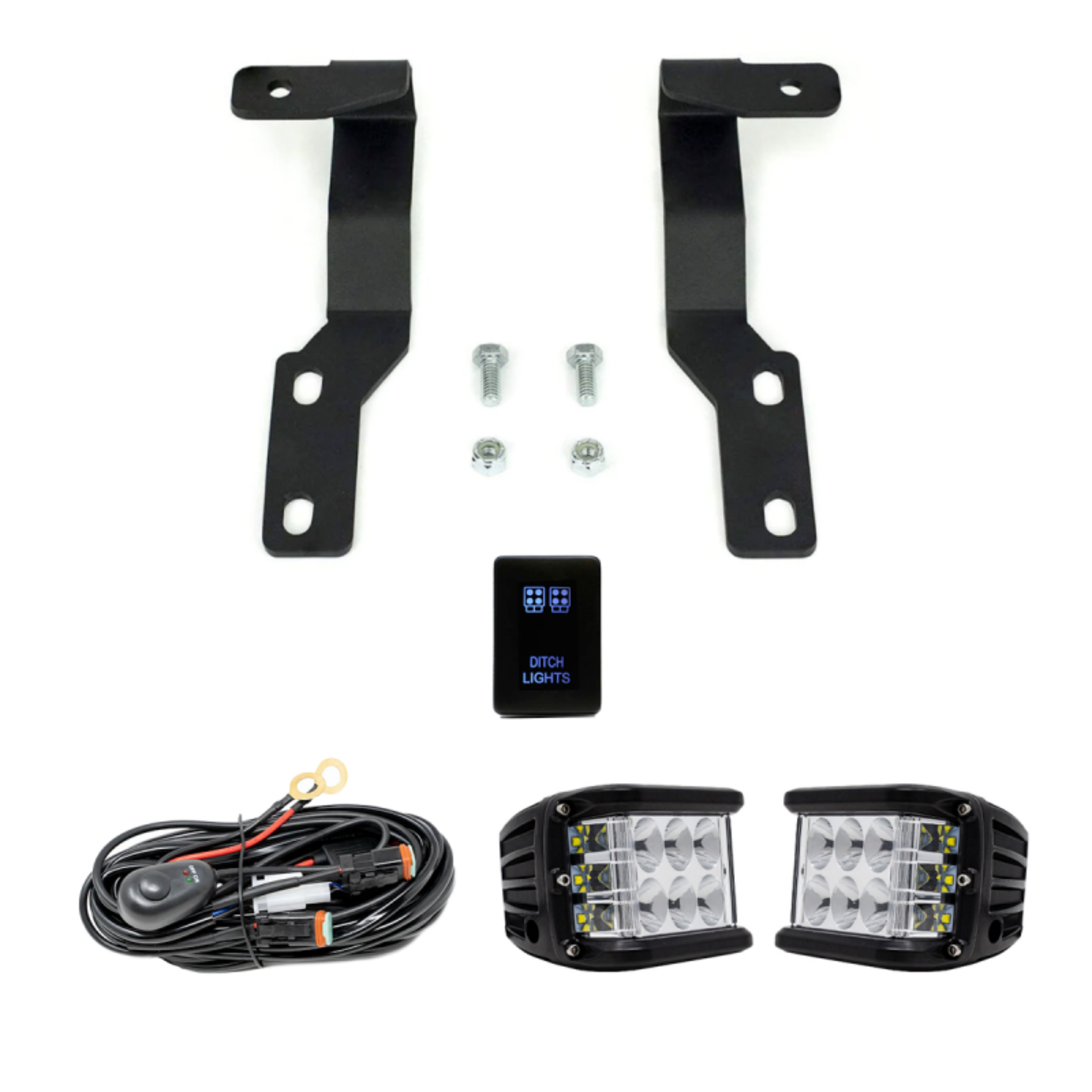 Picture of Cali Raised 05-15 Toyota Tacoma Low Prof Ditch Light Brackets Kit W/Cannon Pods No Switch