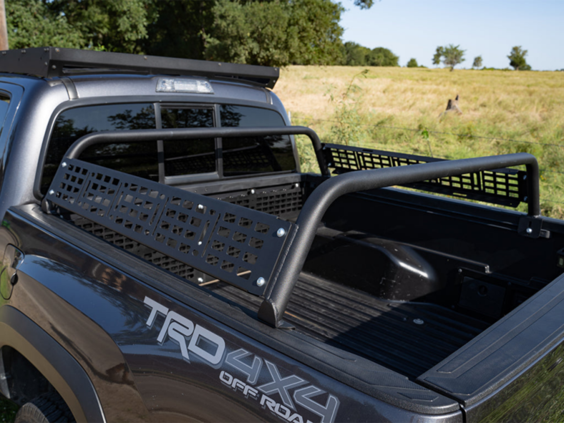 Picture of Cali Raised 05-23 Toyota Tacoma Overland Bed Bars - 11 Bars Molle Panel Powder Coat Finish