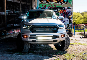 Picture of Cali Raised 19-22 Ford Ranger 22 Bumper Hidden Led Light Bar Brackets Kit For - W/ 22 Inch Led Bar