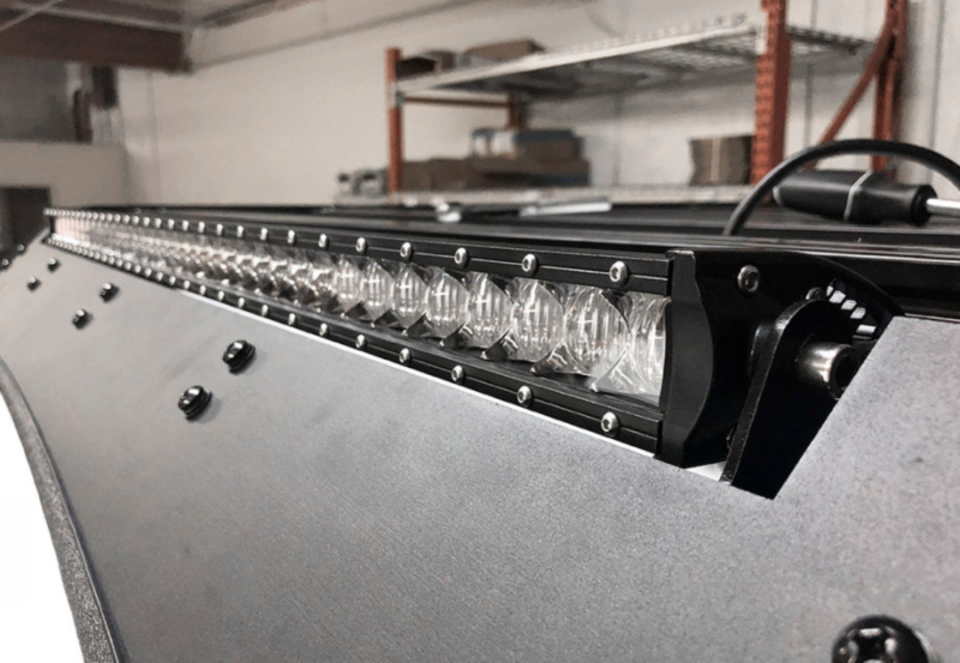 Picture of Cali Raised 40 Cut-Out Prinsu Roof Rack Slim Led Light Bar Bracket Kit - W/ 42 Inch Slim Led Light