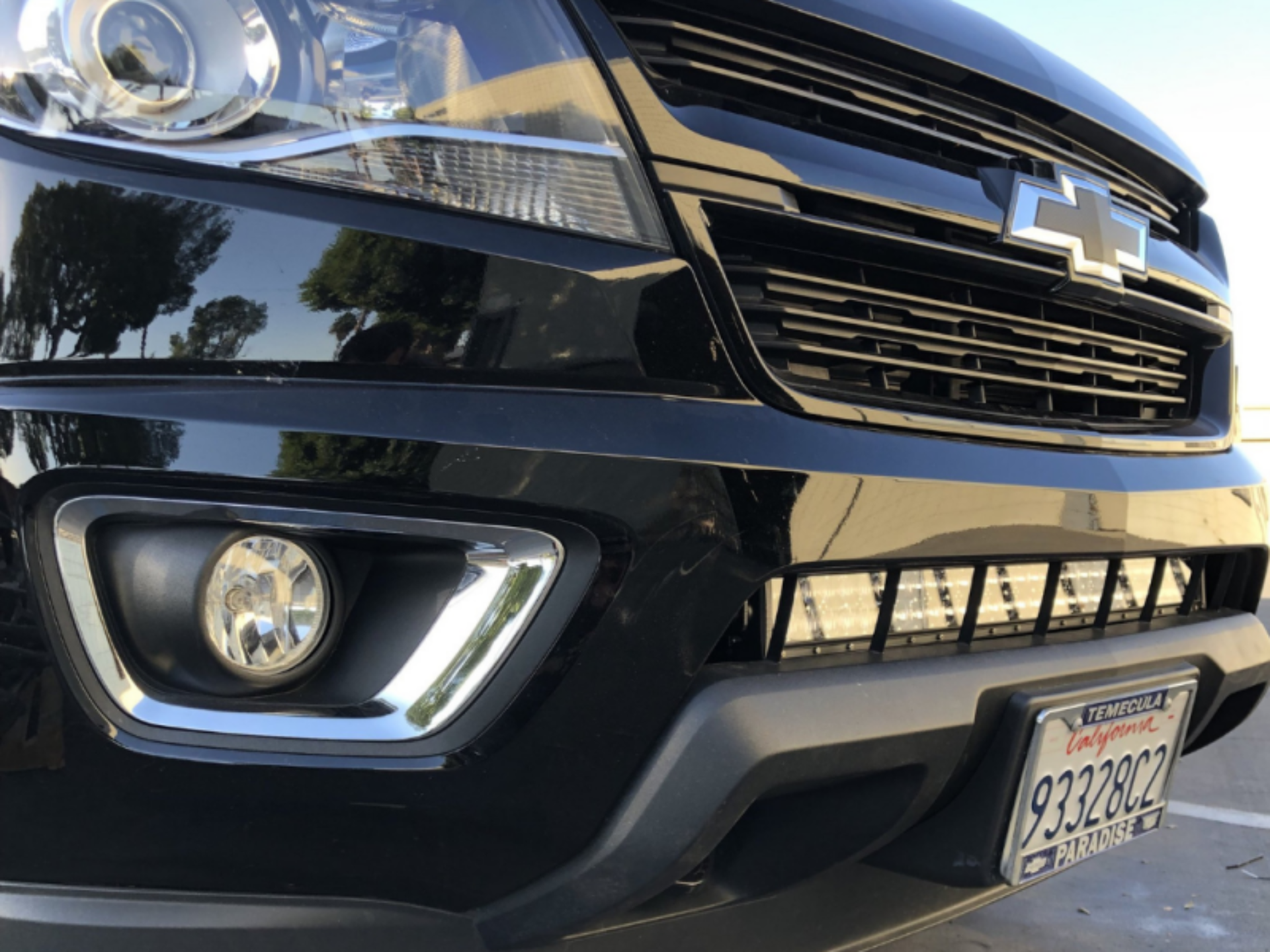 Picture of Cali Raised 2014-2022 Chevy Colorado 32In Lower Bumper Hidden Led Light Bar Brackets Kit -Spot Beam