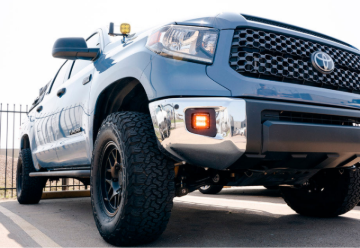 Picture of Cali Raised 14-21 Toyota Tundra Led Fog Light Pod Replacements Brackets Kit For - 3X2 18W Amber Pod