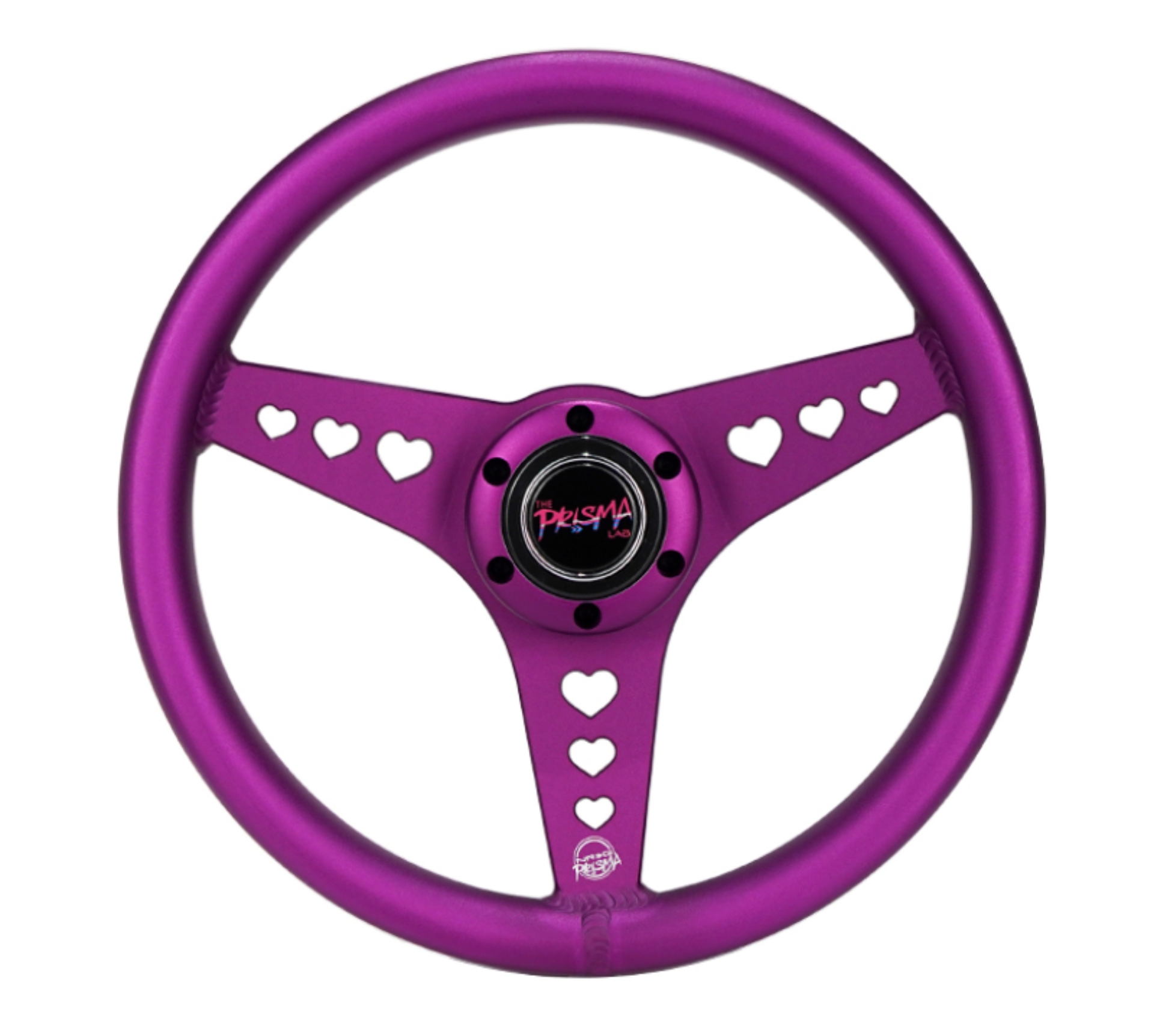 Picture of NRG All Aluminum Steering Wheel 330mm - Heart Cut Out- Ergonomic Grip- Anadized Purple