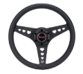 Picture of NRG All Aluminum Steering Wheel 330mm - Heart Cut Out- Ergonomic Grip- Anadized Black