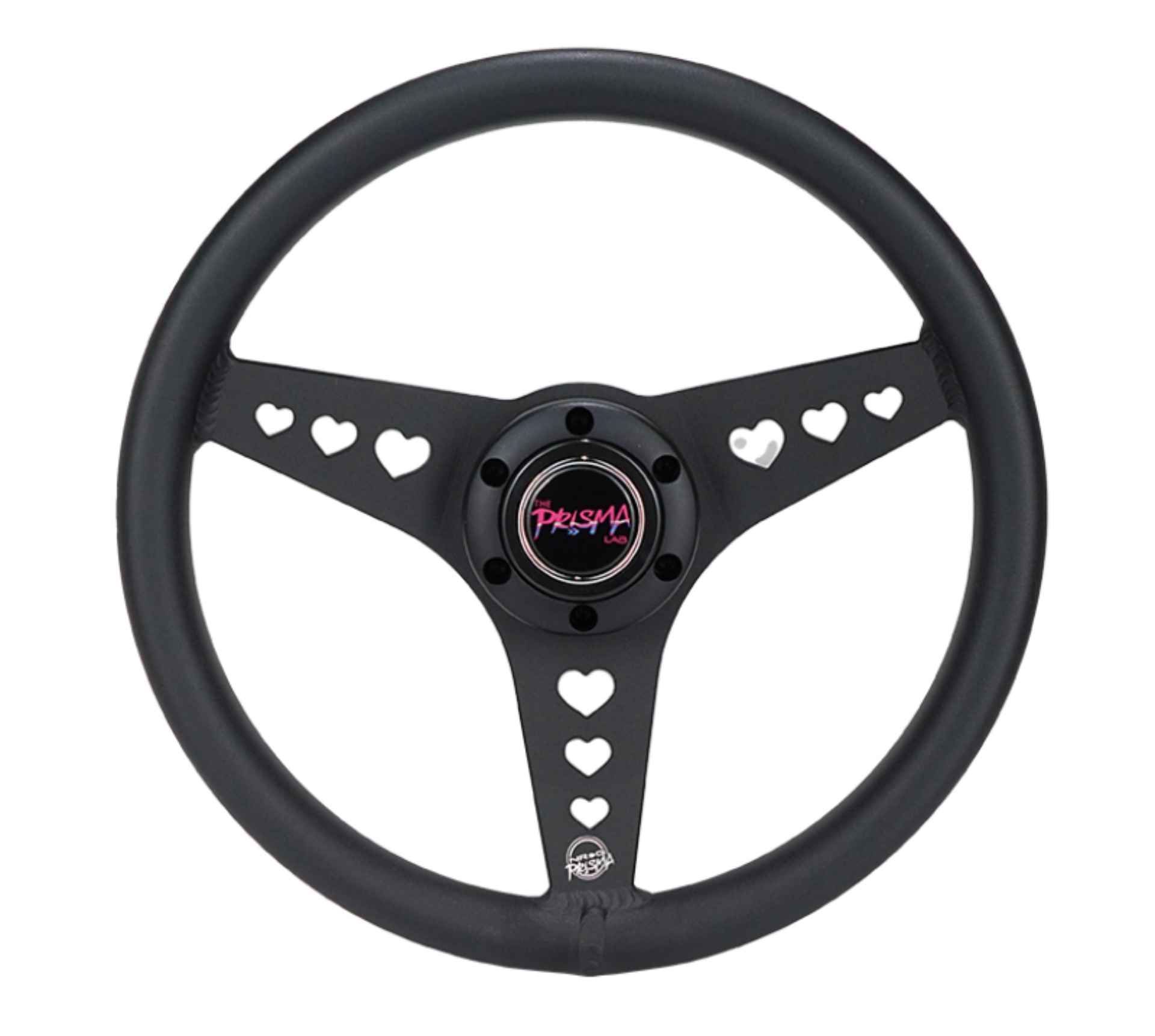 Picture of NRG All Aluminum Steering Wheel 330mm - Heart Cut Out- Ergonomic Grip- Anadized Black