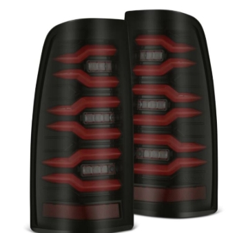 Picture of AlphaRex 99-06 Chevrolet Silverado/99-06 GMC Sierra LUXX-Series LED Tail Lights - Black/Red