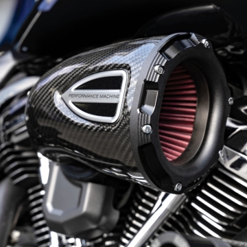 Picture of Performance Machine 93-06 Big Twin CV Carb,01-17 Big Twin Delphi C4 Series Air Cleaner - CF/Blk Ops