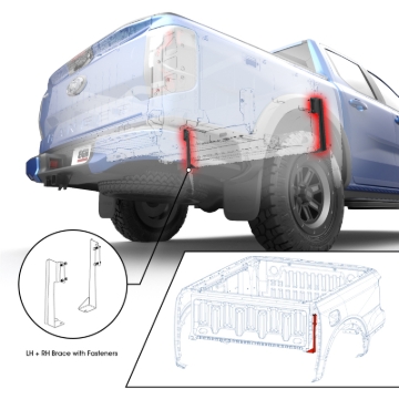 Picture of EGR 24-25 Ford Ranger w/ 5ft Bed J-Brace Support for RollTrac