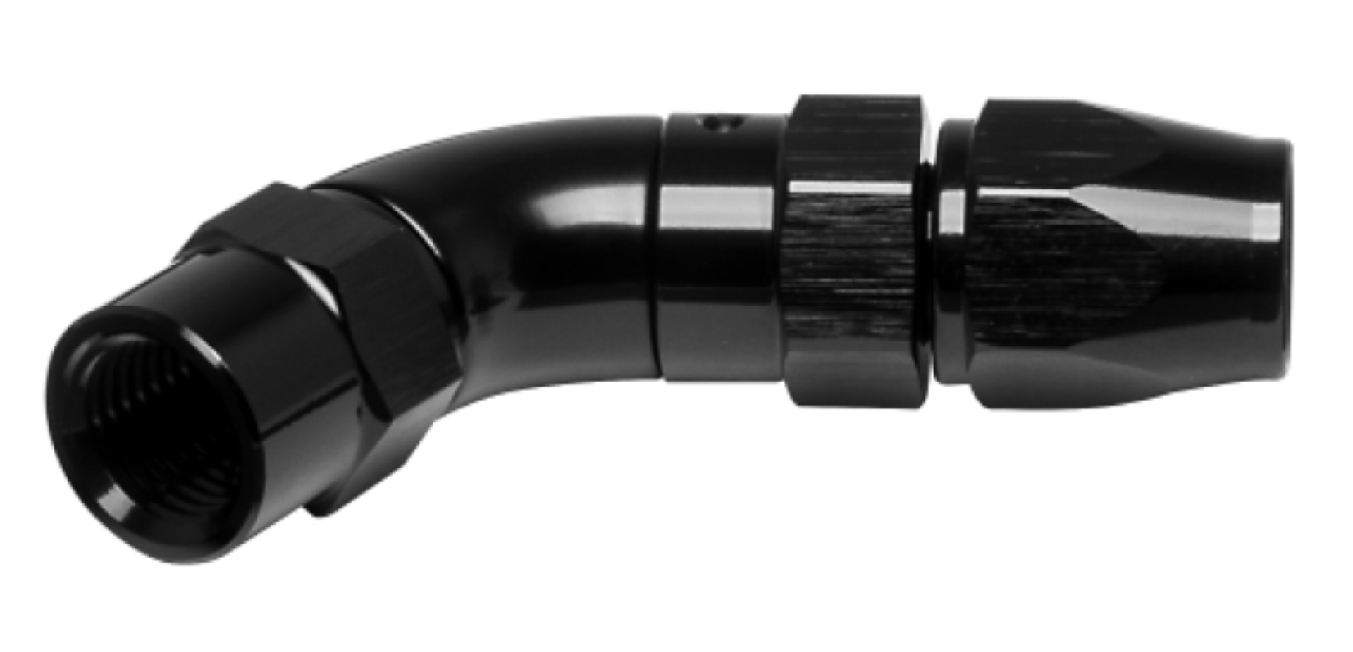 Picture of Vibrant -3AN 45 Degree High Flow Hose End Fitting for PTFE Lined Flex Hose - Aluminum