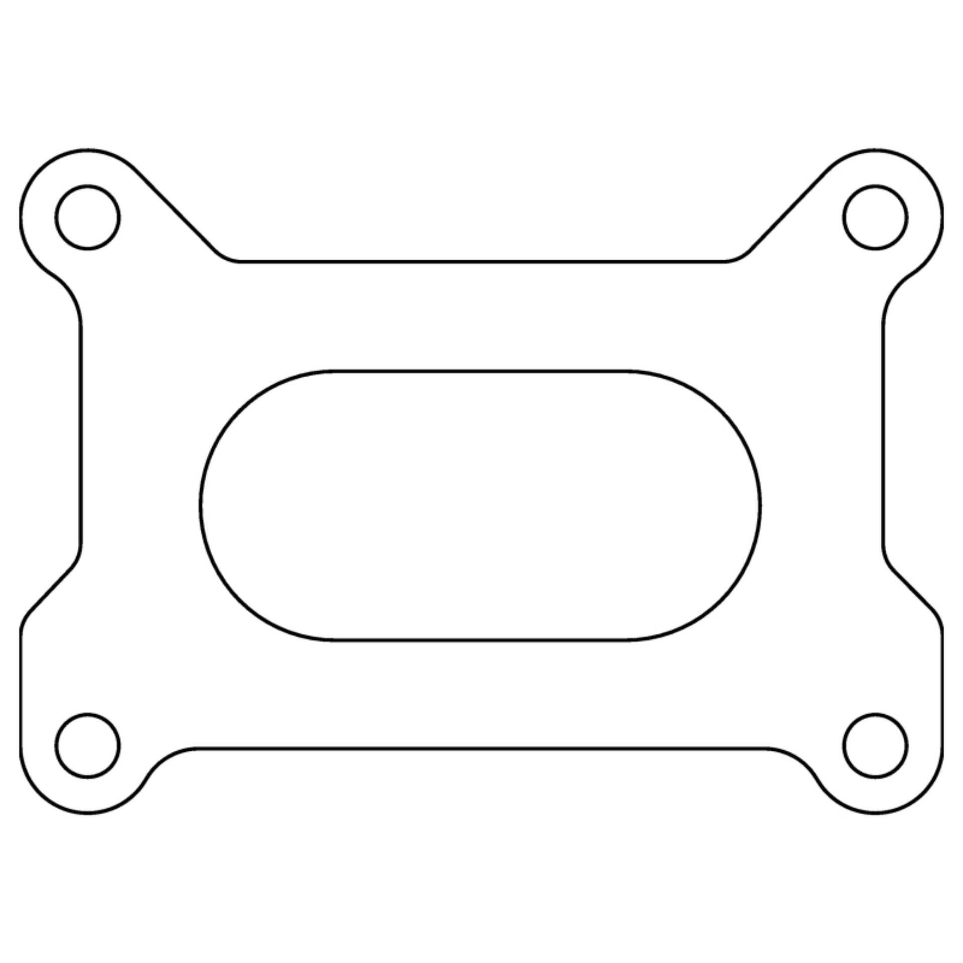 Picture of Cometic Holley 2 Barrel 500 CFM .039in Fiber Carburetor Gasket - 3.640in x 1.750in - Open Plenum