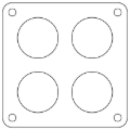 Picture of Cometic Holley Dominator 4-Hole .060in Fiber Carburetor Gasket - 2.00in Holes