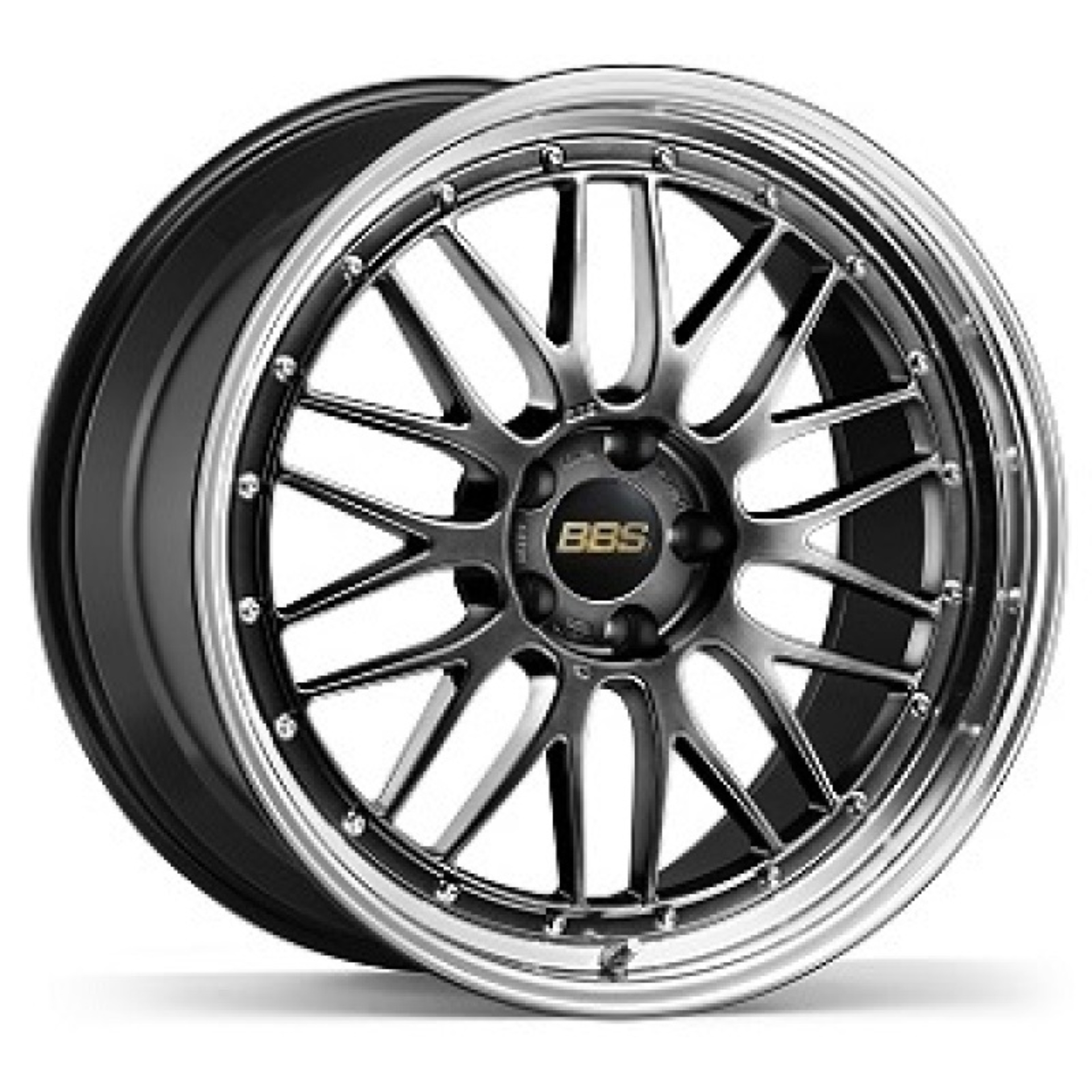 Picture of BBS LM 20x9 5x130 ET42 CB71.6 Diamond Black Wheel w/ Diamond Cut Machined Lip