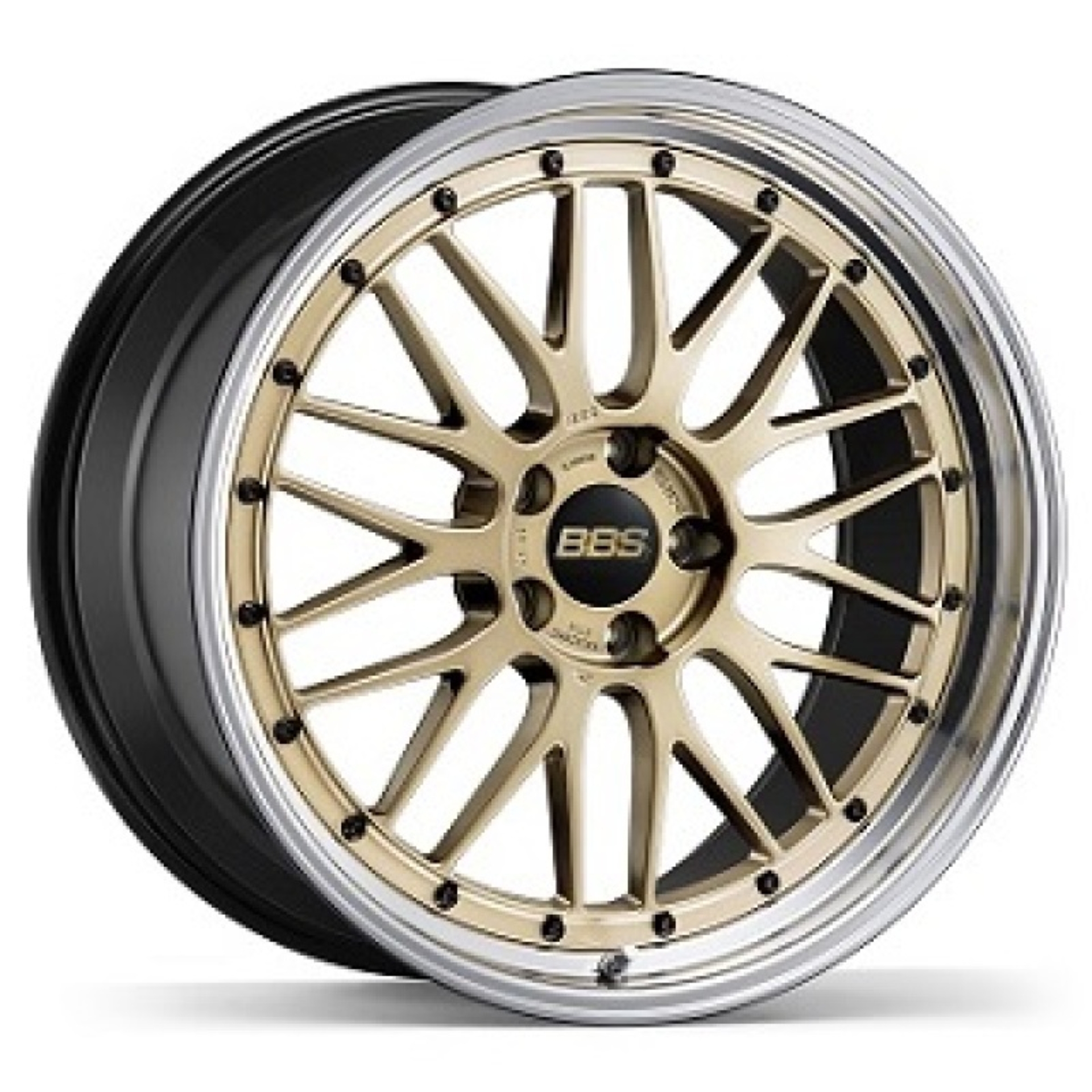 Picture of BBS LM 20x9 5x130 ET42 CB71.6 Gold Wheel w/ Diamond Cut Machined Lip