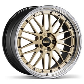 Picture of BBS LM 20x9 5x130 ET42 CB71.6 Gold Wheel w/ Diamond Cut Machined Lip
