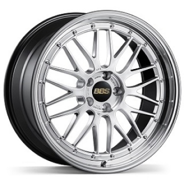 Picture of BBS LM 21x12 5x130 ET64 CB71.6 Diamond Silver Wheel w/ Diamond Cut Machined Lip